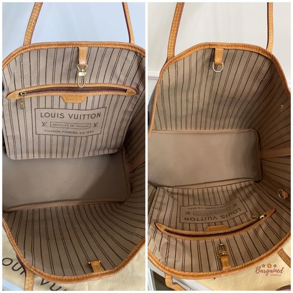 Authentic LOUIS VUITTON Brown Monogram Canvas Leather Neverfull MM Tote Bag - Picture 9 of 13